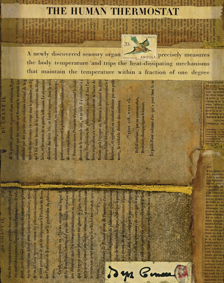 Collage on back of painting