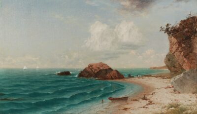 New England Coastal Scene with Figures
