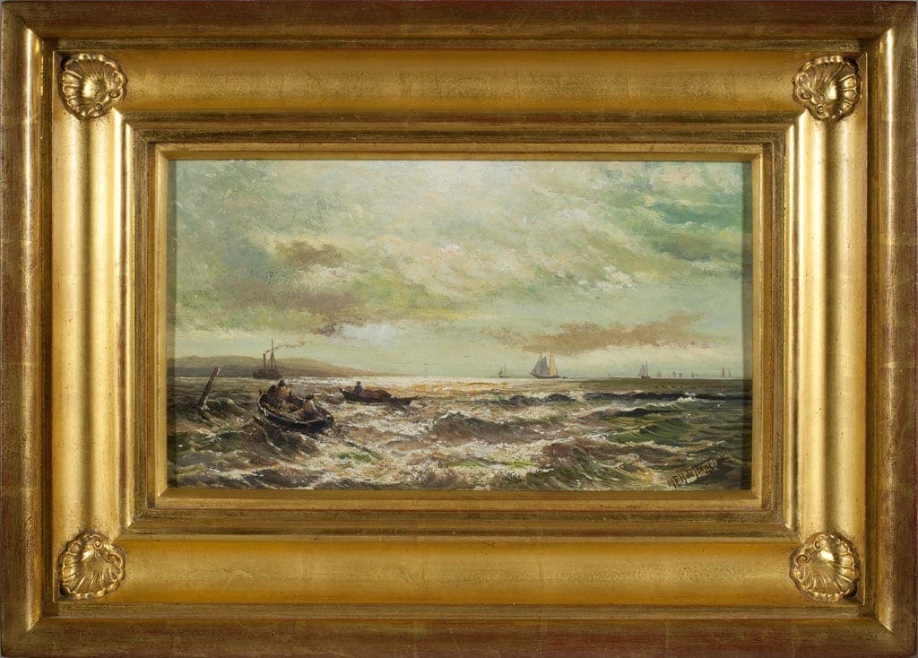 De Haas-Harbor Scene with Boats