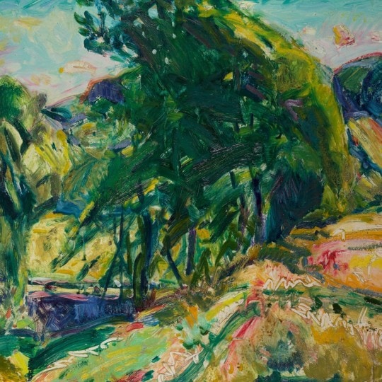 Landscape with Green Tree
