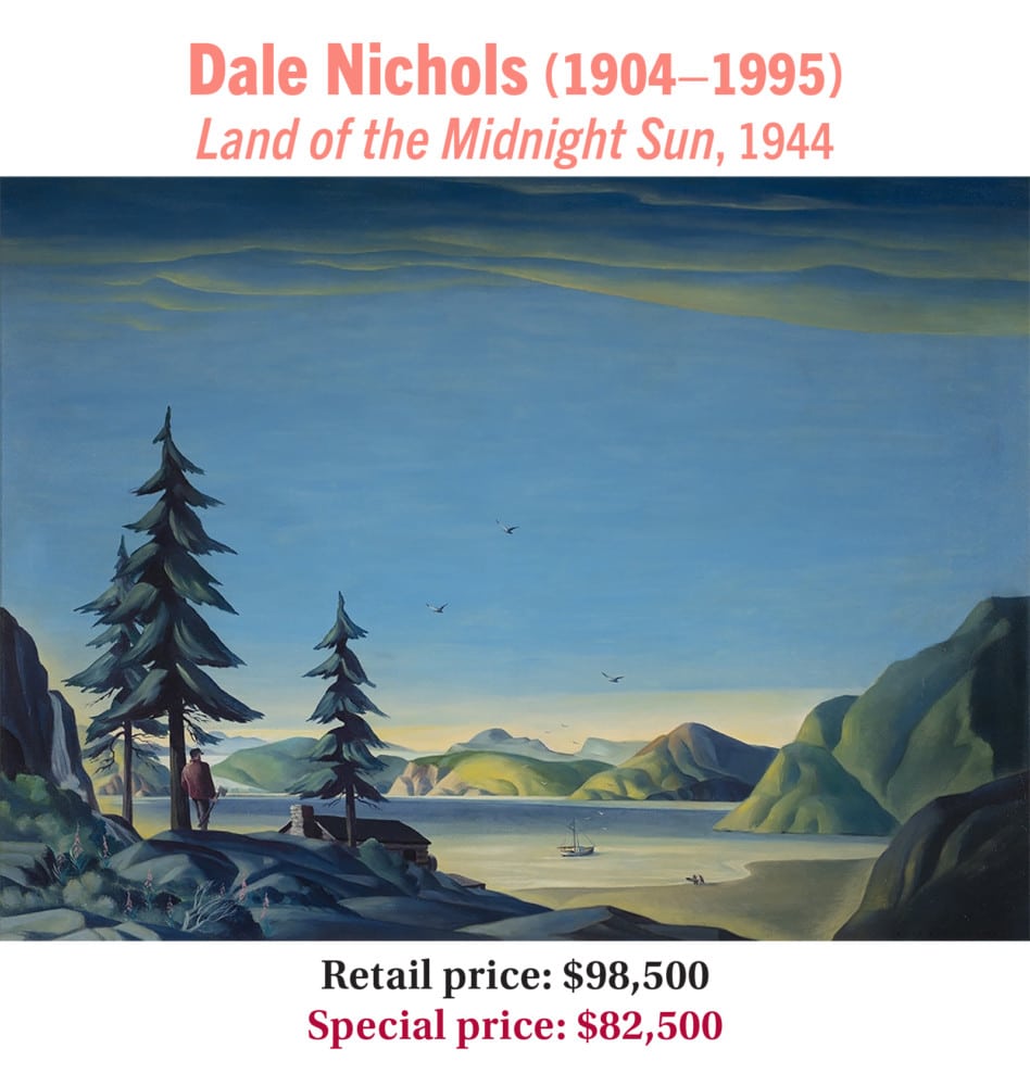 Dale Nichols (1904–1995), Land of the Midnight Sun, 1944, oil on canvas, American modernist landscape painting