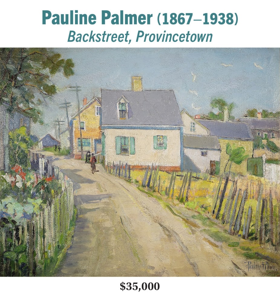 Pauline Palmer (1867–1938), Backstreet, Provincetown, oil on board, American impressionist landscape painting
