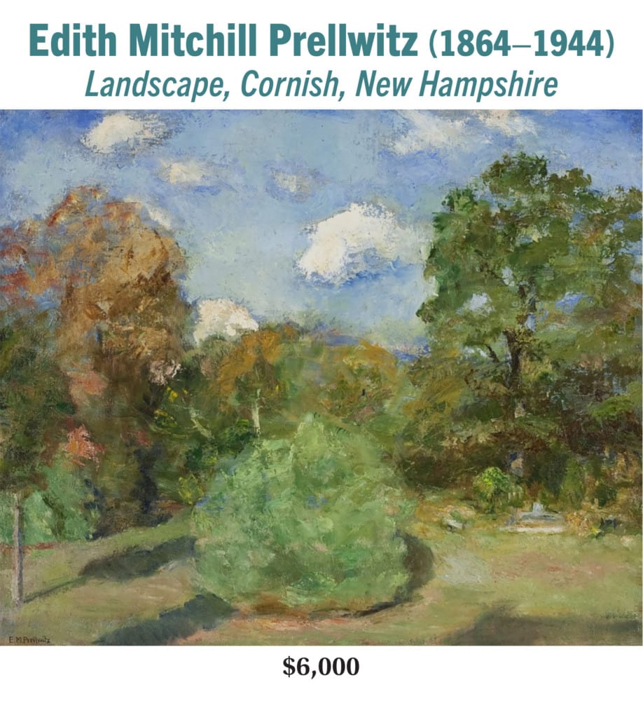 Edith Mitchill Prellwitz (1864–1944), Landscape, Cornish, New Hampshire, oil on canvas, American impressionist landscape painting