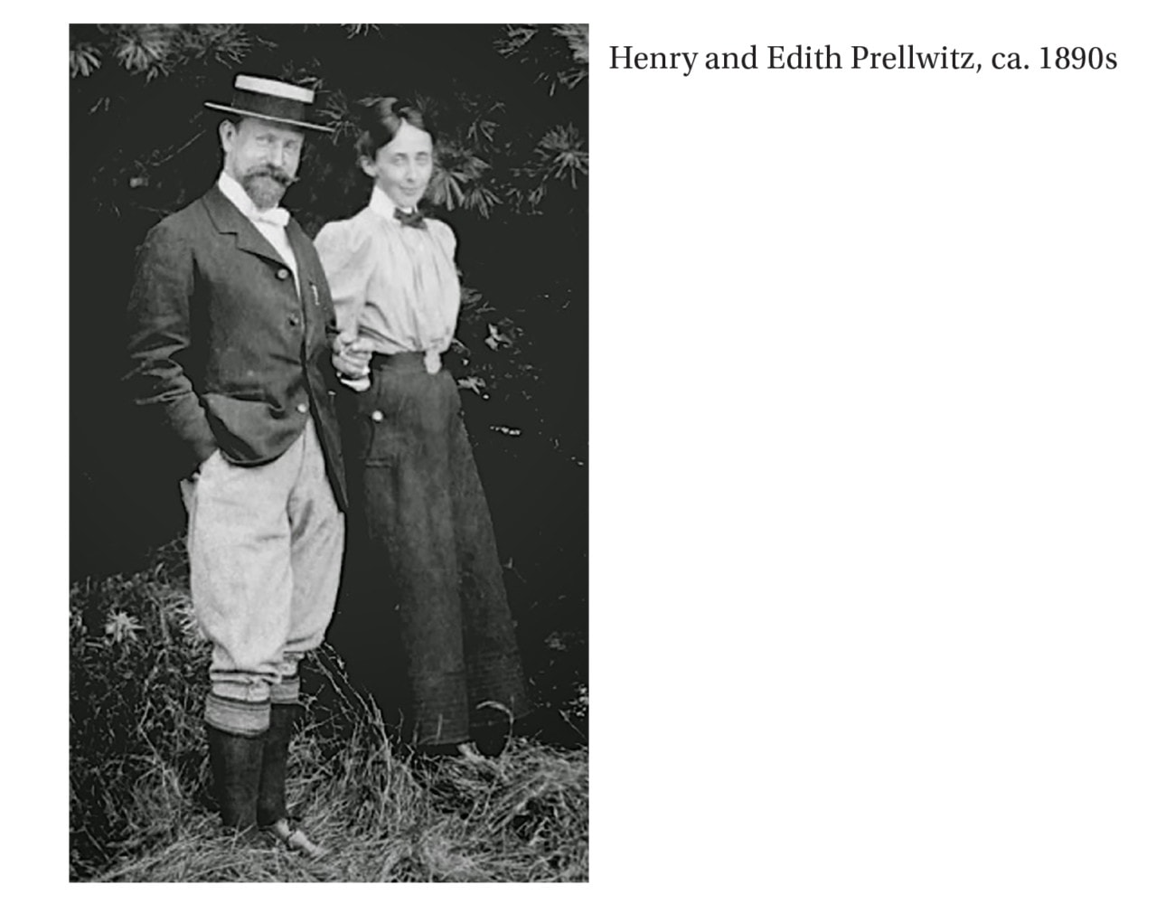 Henry and Edith Prellwitz, ca. 1890s, black and white photograph