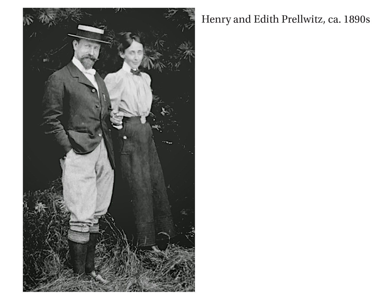 Henry and Edith Prellwitz ca 1890s black and white photograph