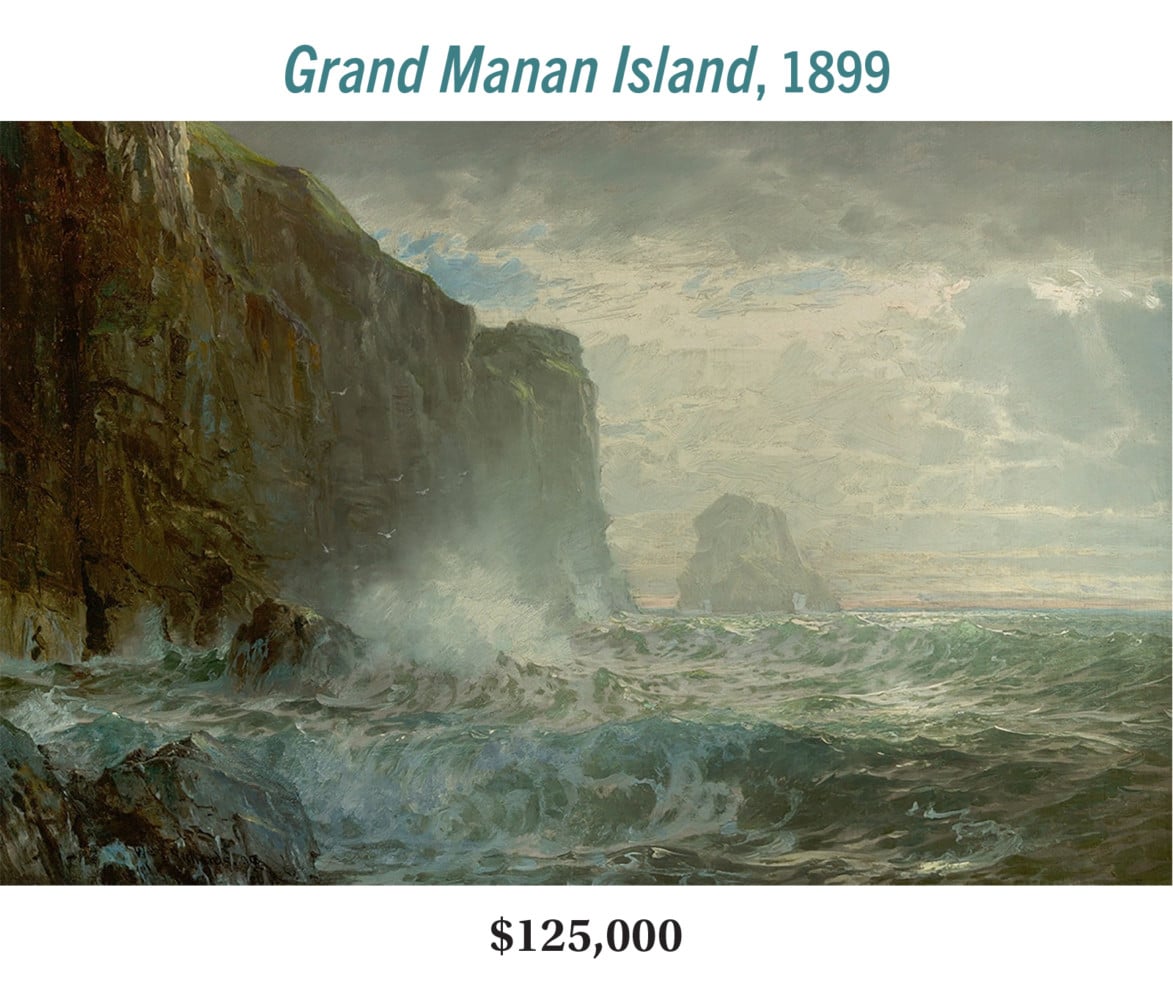 William Trost Richards (1833–1905), Grand Manan Island, 1899, oil on canvas, Hudson River School seascape painting