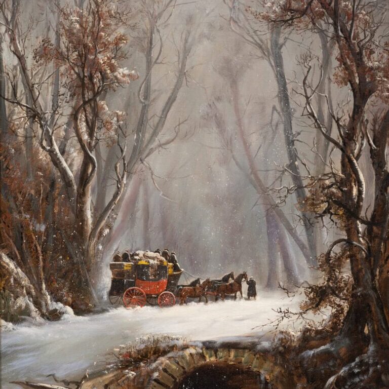 Boese-Winter Scene with Coach and Horses (formerly Landscape)