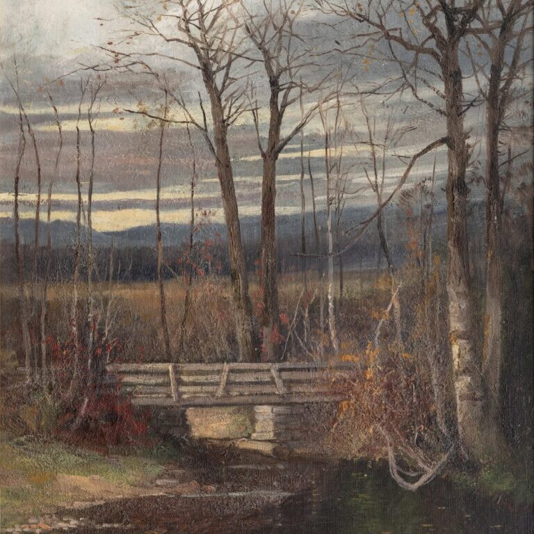 Brown-Landscape with Bridge
