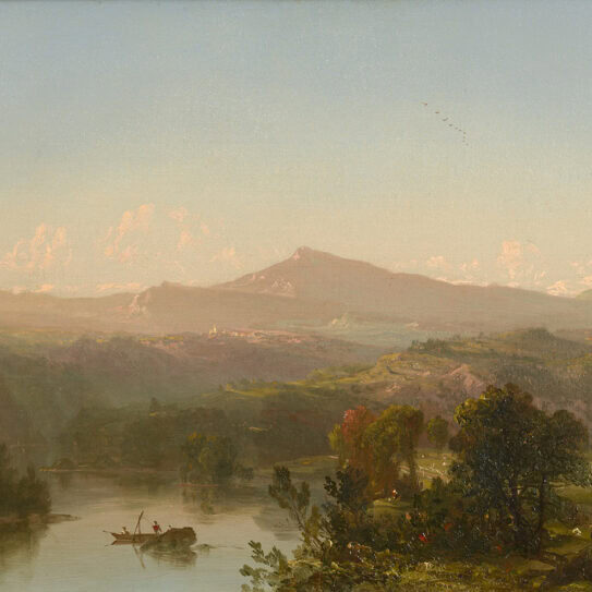 Kensett-River View with Mountains