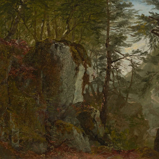 Kensett-Wooded Landscape with Boulders