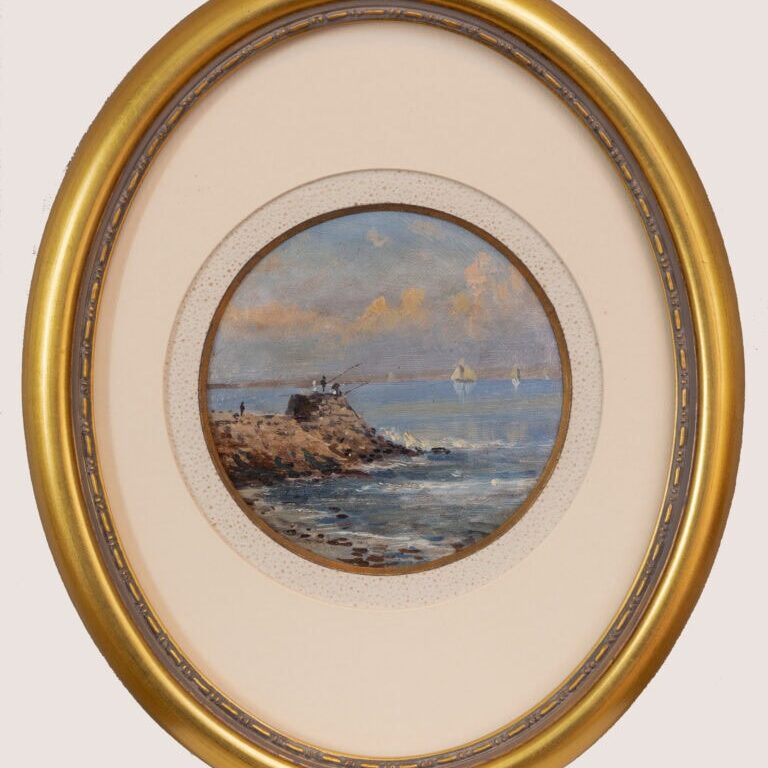 Lewis-New England Coastal Scene with Sailboats
